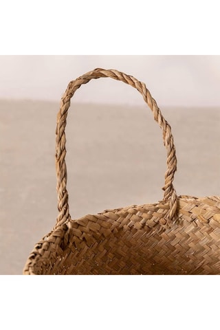 Panier de rangement pliable en osier - 43,5 x 29 cm - Marron clair