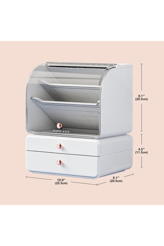 Organisateur de maquillage - 21 x 26 x 21 cm - Blanc