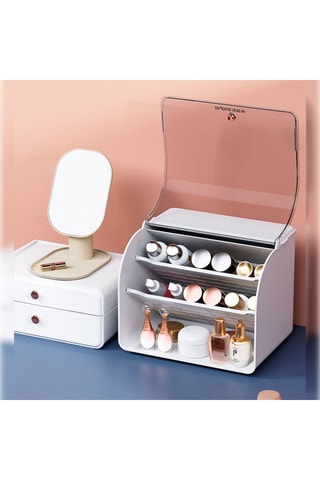 Organisateur de maquillage - 21 x 26 x 21 cm - Blanc