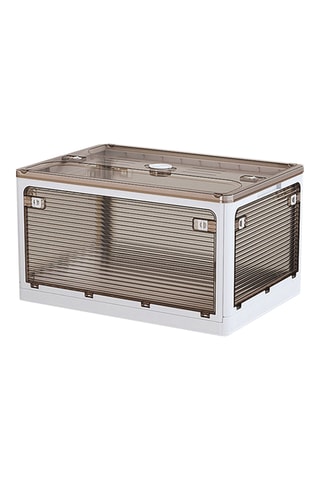 Boîte de rangement pliable à roulettes - 116 l - Gris