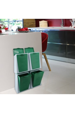 4 poubelles de tri sélectif - 10 l - 30 x 25,5 x 39,2 cm