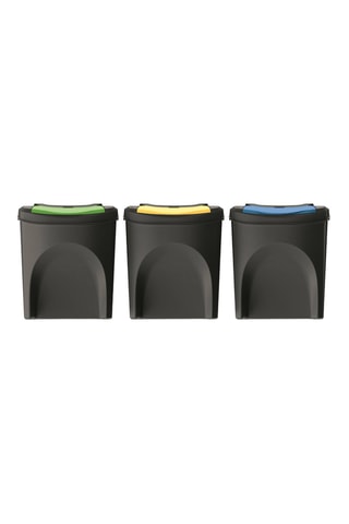 3 poubelles de tri sélectif -25 l - 39,2 x 45,6 x 29,3 cm