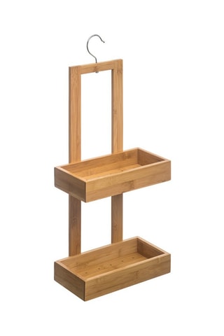 Etagère de douche 2 niveaux en bambou - 26 x 14,2 x 60,4 cm