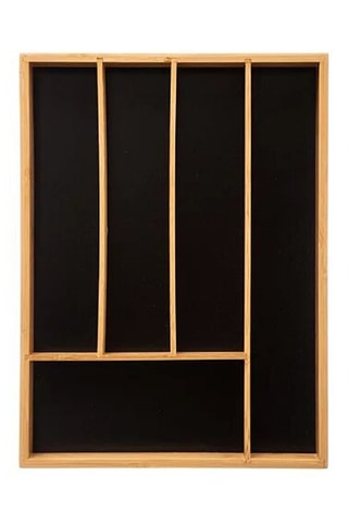 Range-couverts en bambou - 25 x 4,3 x 34 cm - Naturel