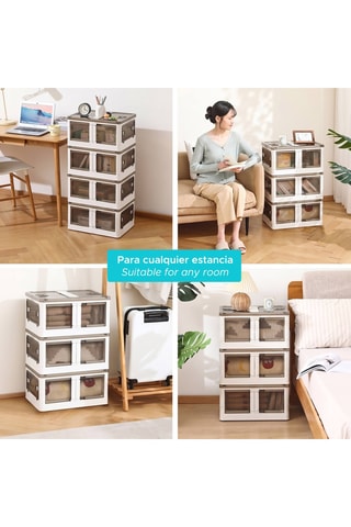 Boîte de rangement à roulettes - 140 l - Gris