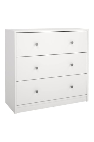 Commode 3 tiroirs en bois - 72,4 x 68,3 x 30,1 cm