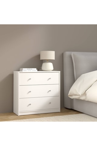 Commode 3 tiroirs en bois - 72,4 x 68,3 x 30,1 cm