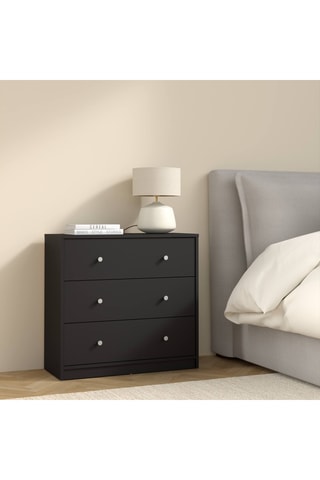 Commode 3 tiroirs en bois - 72,4 x 68,3 x 30,1 cm