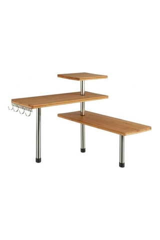 Etagère d’angle 3 niveaux en bambou - 45 x 38,5 x 43 cm