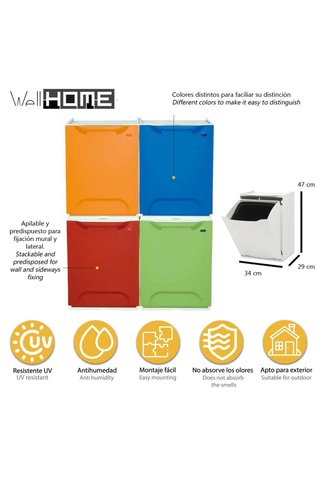 Poubelle de tri sélectif - 20 l - 47 x 29 x 34 cm