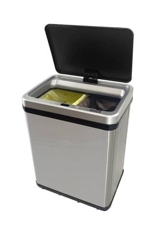 Poubelle de tri en acier inoxydable - 2 x 15 l - Argenté