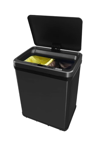Poubelle de tri en acier inoxydable - 2 x 15 l - Noir