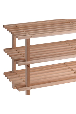 Meuble à chaussures en sapin - 3 niveaux - Naturel