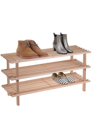 Meuble à chaussures 3 niveaux en sapin chinois - 77 x 40 x 26 cm