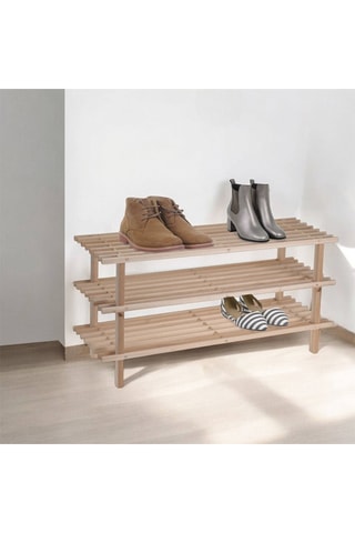 Meuble à chaussures 3 niveaux en sapin chinois - 77 x 40 x 26 cm