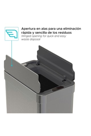 Poubelle de cuisine en acier inoxydable - 50 l - Argenté