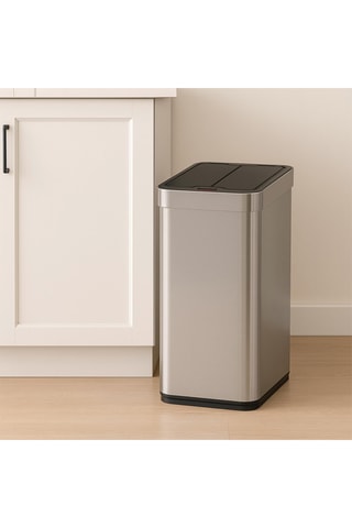 Poubelle de cuisine en acier inoxydable - 50 l - Argenté