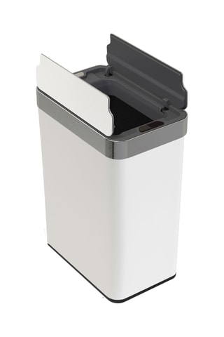 Poubelle de cuisine en acier inoxydable - 50 l - Blanc