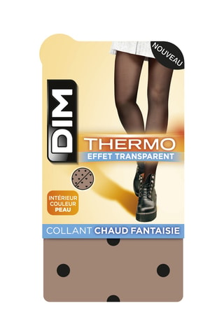 Collant chaud effet transparent Thermo - Noir