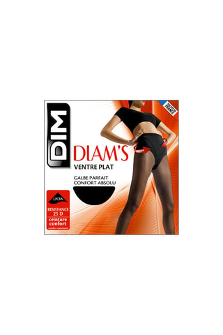 4 collants Diam's Ventre plat - 25 deniers - Noir