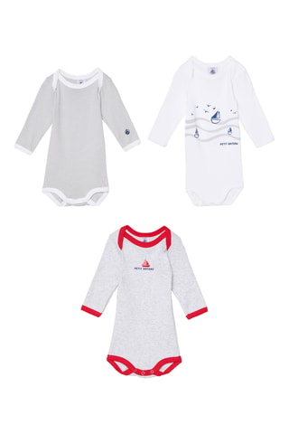 3 bodys - Rouge et blanc