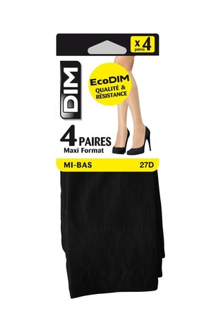 24 paires de mi bas Eco  - 27 deniers - Noir