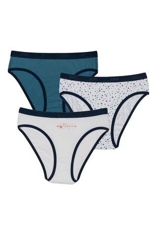 3 culottes Les Pockets - Blanc et bleu 