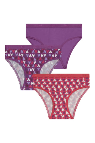 3 culottes Pocket Coton - Violet et rouge