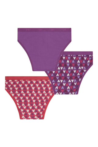 3 culottes Pocket Coton - Violet et rouge