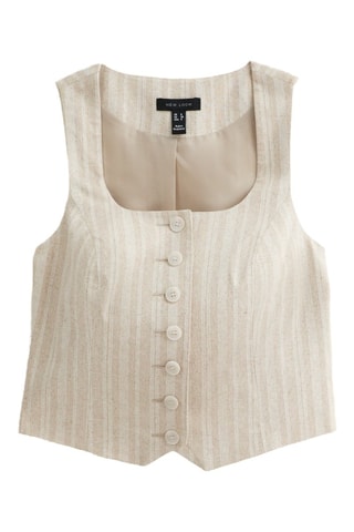 Gilet slim sans manches - Crème