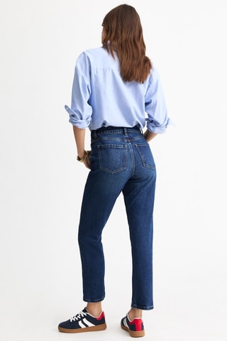 Jean droit taille haute - Bleu foncé