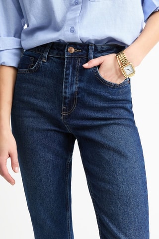 Jean droit taille haute - Bleu foncé