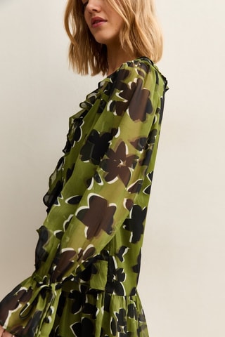 Robe patineuse - Marron et vert