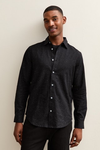 Chemise regular - Noir chiné