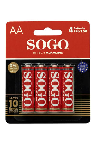 4 batterijen alkaline AA