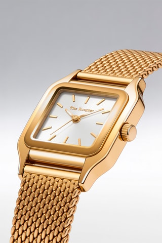 Montre à quartz en acier - Doré