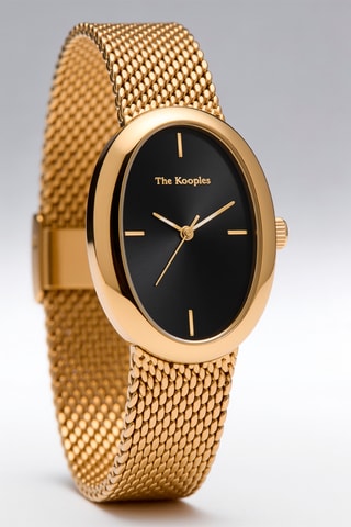 Montre à quartz en acier - Doré