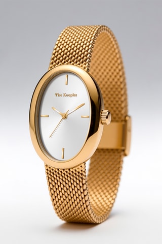 Montre à quartz en acier - Doré