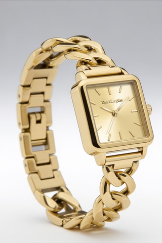 Montre à quartz en acier - Doré