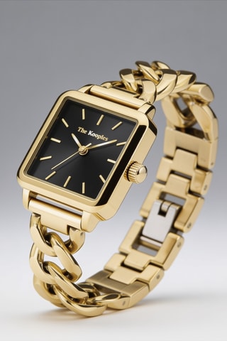 Montre à quartz en acier - Doré