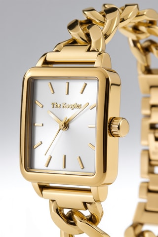 Montre à quartz en acier - Doré