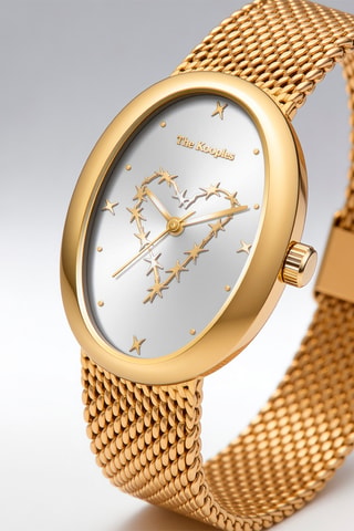 Montre à quartz en acier - Doré