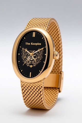 Montre à quartz en acier- Doré