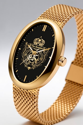 Montre à quartz en acier- Doré