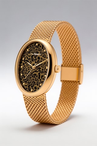 Montre à quartz en acier - Doré