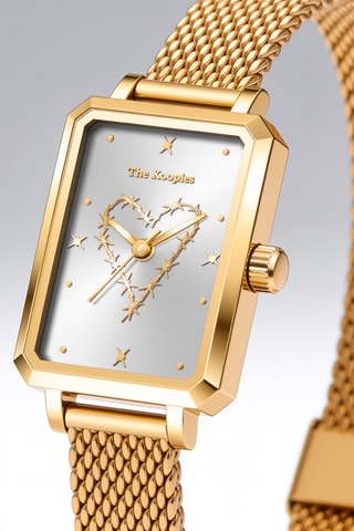 Montre à quartz en acier  - Doré
