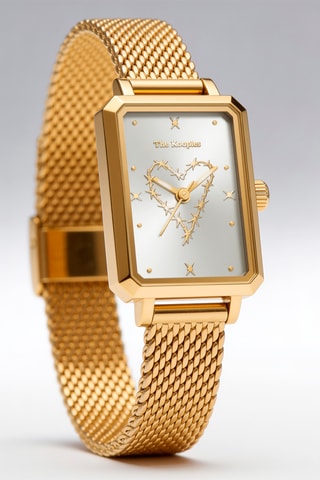 Montre à quartz en acier  - Doré