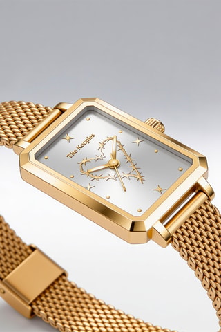 Montre à quartz en acier  - Doré