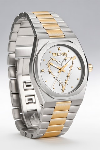 Montre à quartz en acier - Doré et argenté