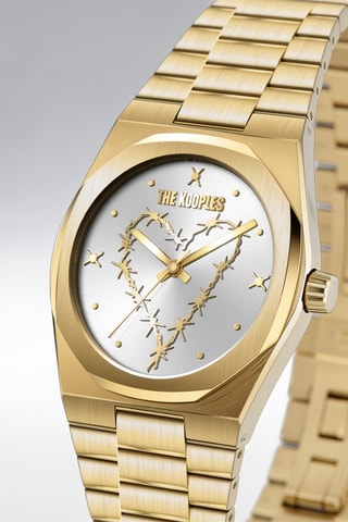 Montre à quartz en acier - Doré